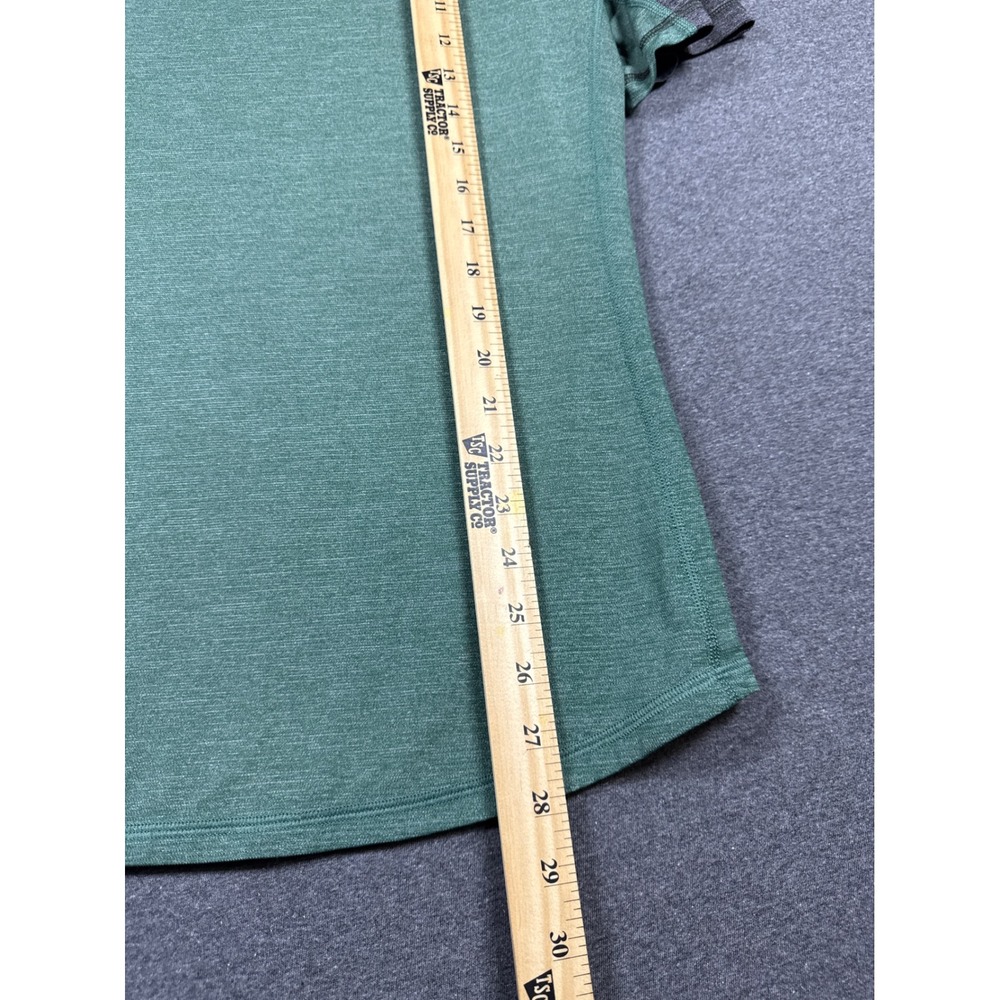 Lululemon Mens Short Sleeve Athletic Shirt Green Gray Space Dye Logo Size M gym - Picture 8 of 8